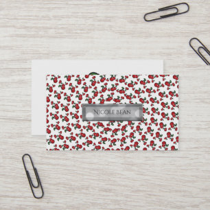 Rode Kersen Wit (Elke Kleur) Fruity Gepersonalisee Visitekaartje