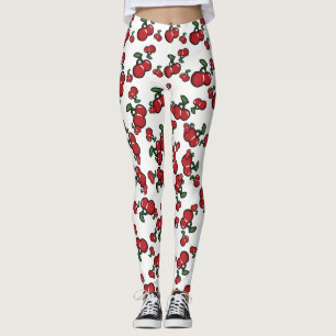 Rode Kersen & Witte (Elke Kleur) Mooie Vruchten Leggings