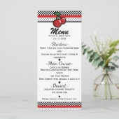 Rode Kersen Zwart & Wit Aangepaste Uitnodiging Men (Staand voorkant)