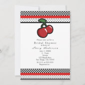 Rode Kersen Zwart Wit & Rode Uitnodigingen (Voorkant)