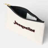 Rode Kersen + Zwarte Cabana Stripe Luxe Make-up Etui (Open)