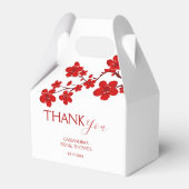 Rode Kersenbloesem Bloem Bruiloft Feest Bedankdoosjes (Voorkant Zijde)