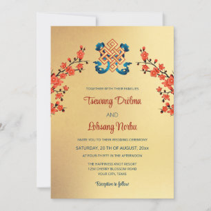 Rode Kersenbloesem Eindeloze knoop Tibetaanse brui Kaart