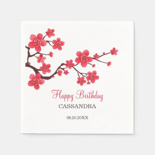 Rode Kersenbloesem Sakura Bloemen Verjaardag Servet