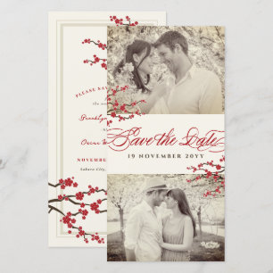 Rode Kersenbloesems Aziatische Zen Sakura Bloemen  Save The Date