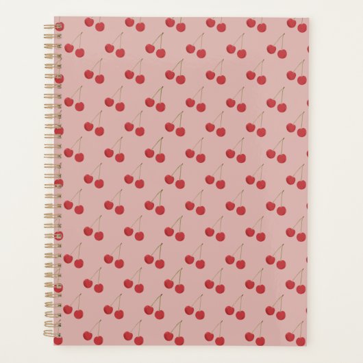 Rode kersenpatroon planner (Voorkant)