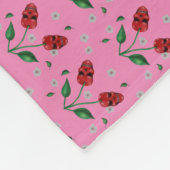 Rode kersenschedels bloeien fleece deken (Hoek)