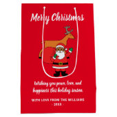 Rode kerst-Amerikaanse kerstkerstman Medium Cadeauzakje (Achterkant)