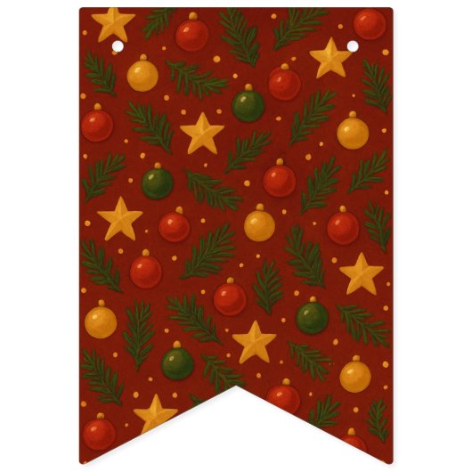 Rode kerst Bunting Flags – Classic Holiday Vlaggetjes (Tweede vlag)