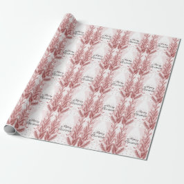 Rode Kerst Dennenboom Sneeuw Decoratie Mooie Cadeaupapier