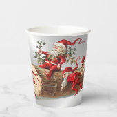  Rode Kerst Feestdagen Silver Party Papieren Bekers (Links)