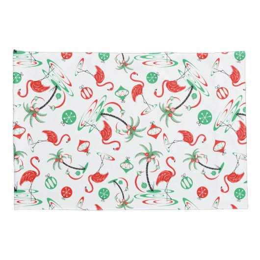 Rode Kerst Flamingo Multi kussensloop set (Achterkant-Rechts)