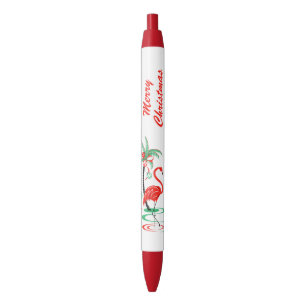 Rode Kerst Flamingo Zalig Kerst balpen Zwarte Inkt Pen