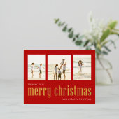 Rode Kerst Foto Collage Kaart  (Staand Voorkant)
