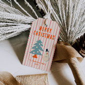  rode kerst Funky Fun geïllustreerd Cadeaulabel