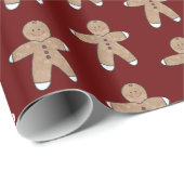 Rode Kerst Gingerbread Cookies Cadeaupapier (Rol Hoek)