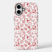 Rode Kerst Icon Patroon Case-Mate iPhone Case (Achterkant)