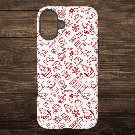 Rode Kerst Icon Patroon Case-Mate iPhone Case