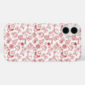 Rode Kerst Icon Patroon Case-Mate iPhone Case (Achterkant (horizontaal))