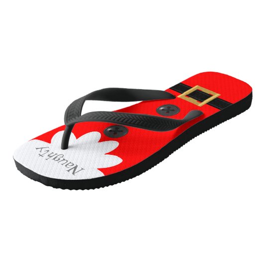 Rode Kerst in juli aangepaste feestelijke teenslip Teenslippers (Schuin)