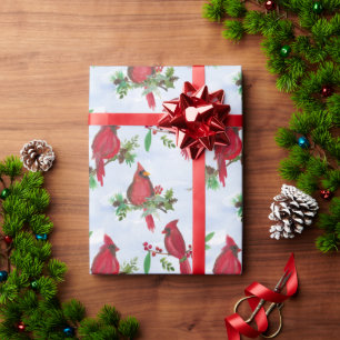Rode kerst kardinaal inpakpapier religieus