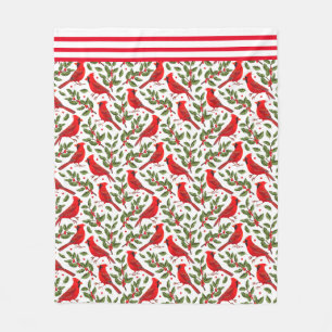 Rode Kerst Kardinalen  Fleece Deken