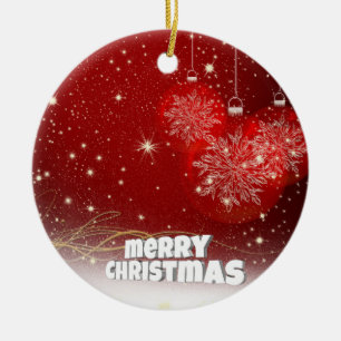 Rode kerst keramisch ornament