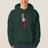rode kerst met zwarte kerst hoodie (Voorkant)