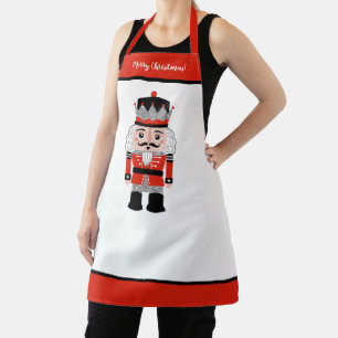 Rode kerst notenkraker bakken schort