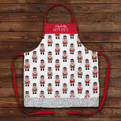 Rode kerst notenkrakerpatroon schort