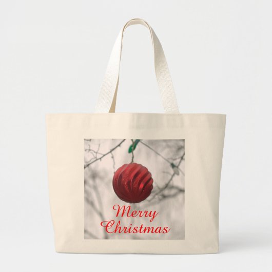 Rode Kerst Ornament Canvas tas (Voorkant)