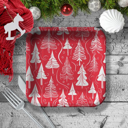 Rode Kerst Patroon#6 ID1009 Papieren Bordje