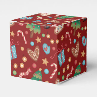 Rode Kerst Patroon Feest Favor Kleine Cadeau Doos Bedankdoosjes