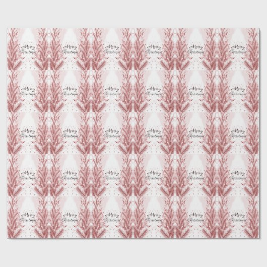 Rode Kerst Pijnboom Sneeuw Decoratie Mooie Cadeaupapier (Vlak)