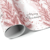 Rode Kerst Pijnboom Sneeuw Decoratie Mooie Cadeaupapier (Rol Hoek)