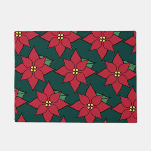 Rode Kerst Poinsettia Deurmat