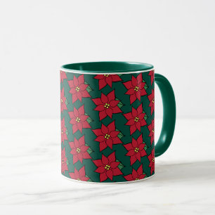 Rode Kerst Poinsettia's Koffiemok Cadeau Mok
