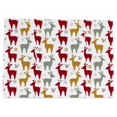 Rode Kerst Rendieren Patroon#12 ID1009 Groot Cadeauzakje (Achterkant)