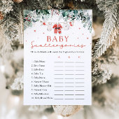 Rode Kerst Santa Baby shower Scattergories Game Kaart