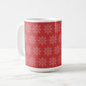 Rode kerst, seizoensgebonden sneeuwkunst koffiemok (Voorkant links)