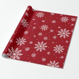 Rode kerst sneeuwvlok patroon cadeaupapier