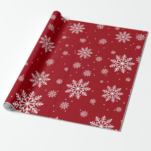 Rode kerst sneeuwvlok patroon cadeaupapier
