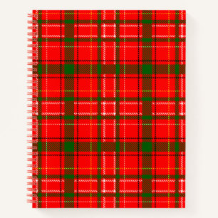 Rode Kerst-Tartan Schotse Ruit Patroon Ontwerp  Notitieboek
