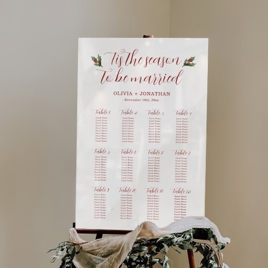 Rode Kerst Trouwstoel Grafiek Acryl Teken Acryl Bord