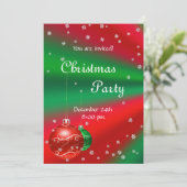 Rode Kerst-uitnodiging Kaart (Staand voorkant)