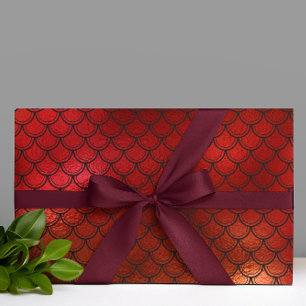 Rode Kerst Zeemeermin Dragon Schalen Cadeaupapier