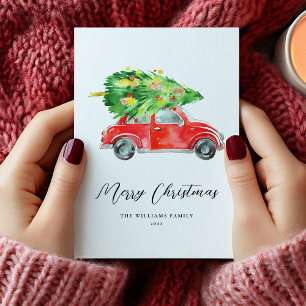 Rode Kerstauto Kerstkaart