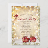 Rode kerstbal, kerstfeest feest kaart (Voorkant)