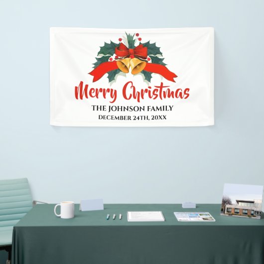  rode kerstbal ribbon Bow Spandoek (Beurs)