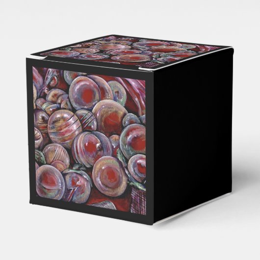 Rode kerstballen bedankdoosjes (Voorkant Zijde)